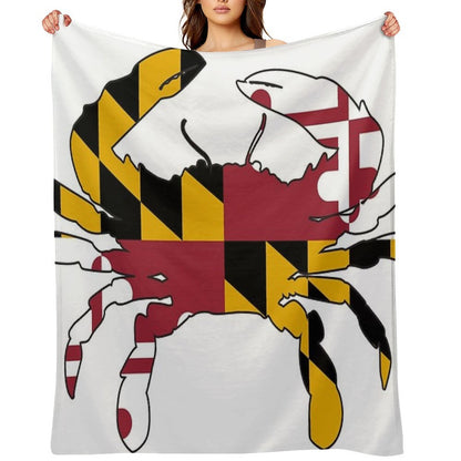 Maryland Flag Crab Throw Blanket