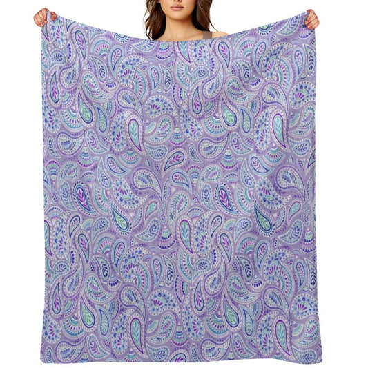 Purple Paisley Throw Blanket