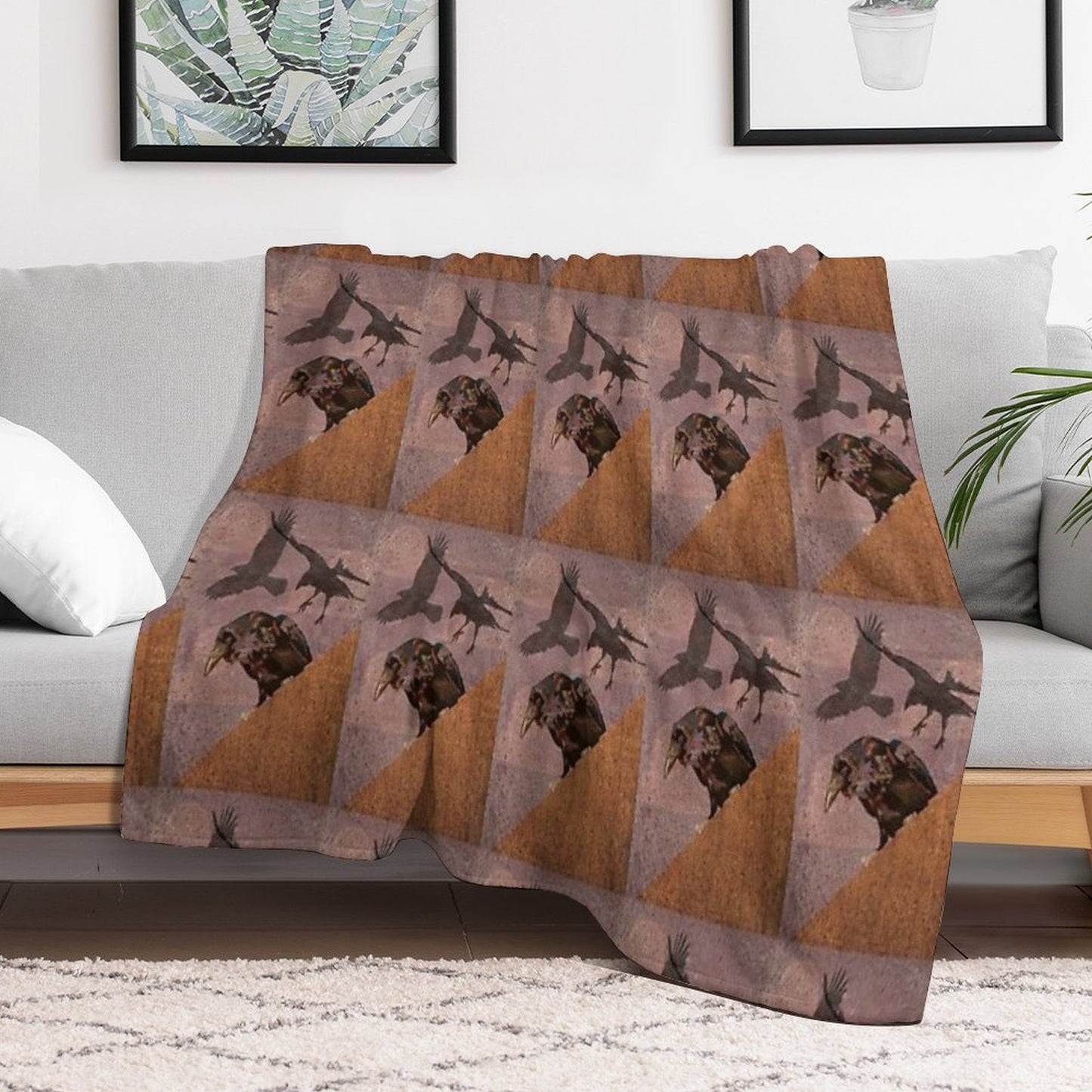 Grimey Crows Throw Blanket