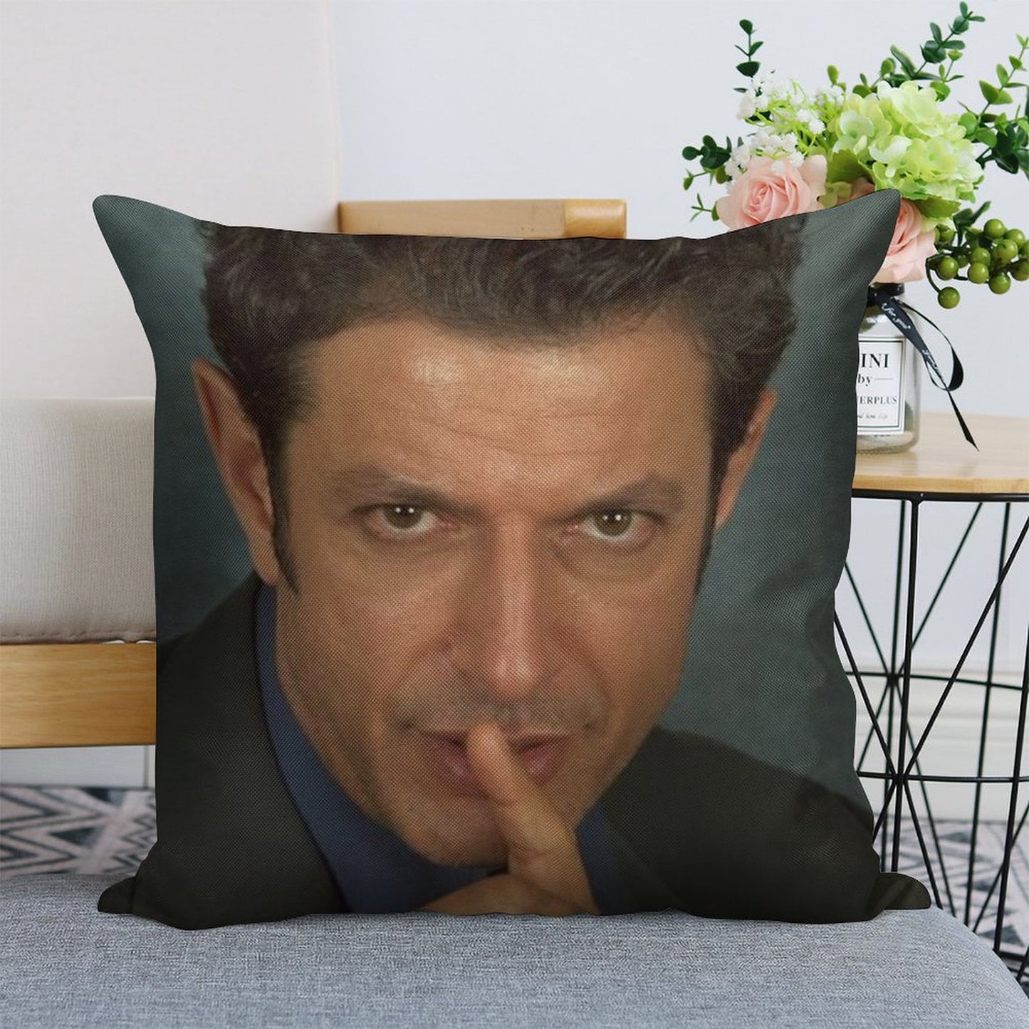 Jeff Goldblum Linen Throw Pillow Cover