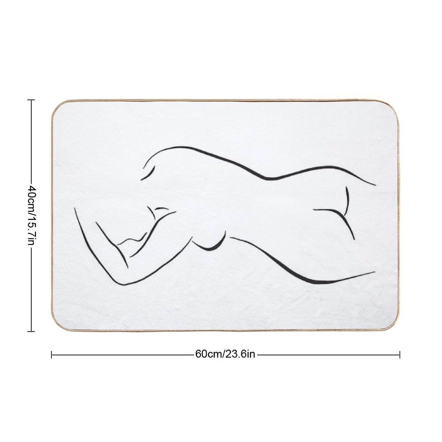 Minimal Female Body Line Art Bath Mat