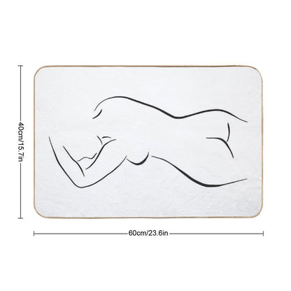 Minimal Female Body Line Art Bath Mat
