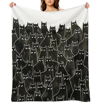 Suspicious Cats Throw Blanket