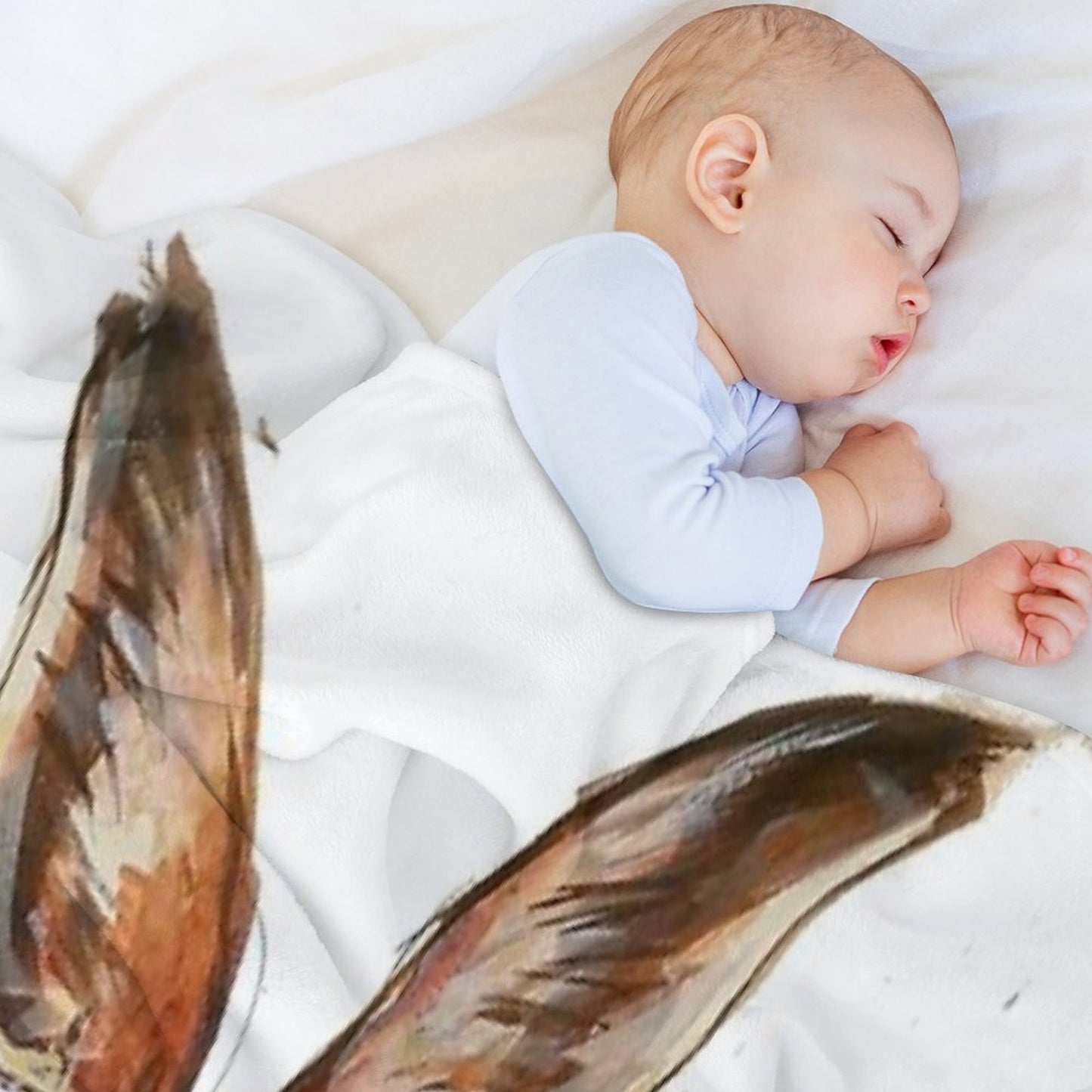 Watercolour Hare Painting Throw Blanket