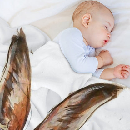 Watercolour Hare Painting Throw Blanket