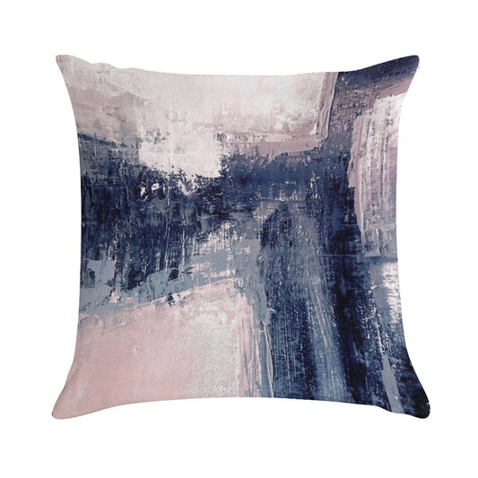 Pink And Navy 1 Soft High-Density Material Throw Pillow