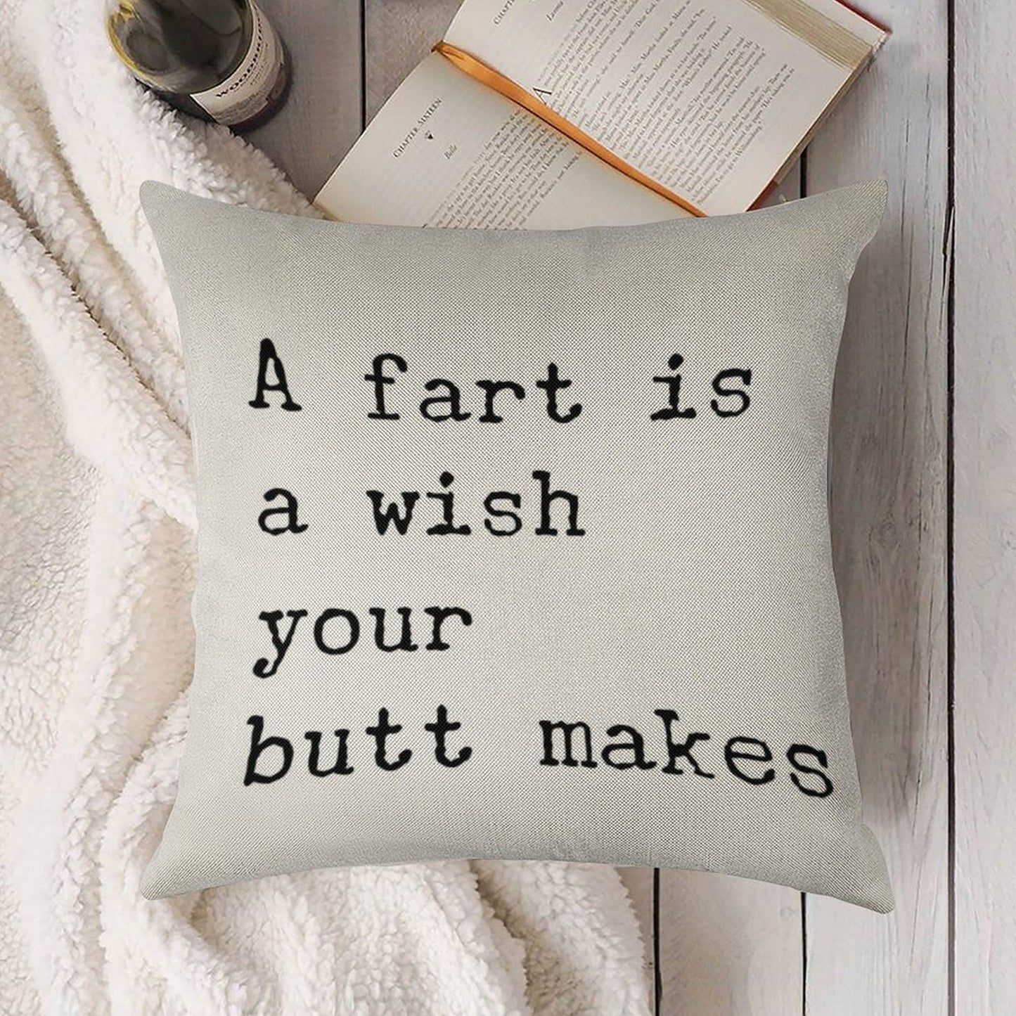 Farts Linen Throw Pillow Cover
