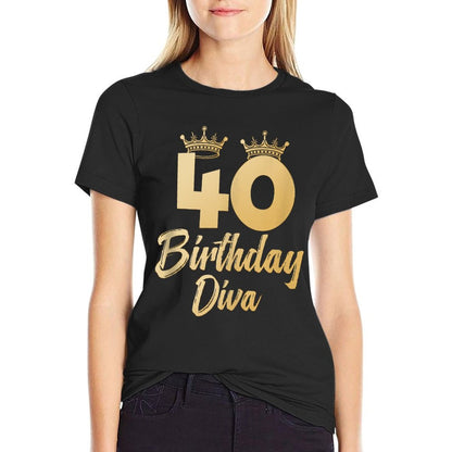 40th Birthday 40 BIRTHDAY DIVA 40 Years Women  Odor-resistant T-Shirt