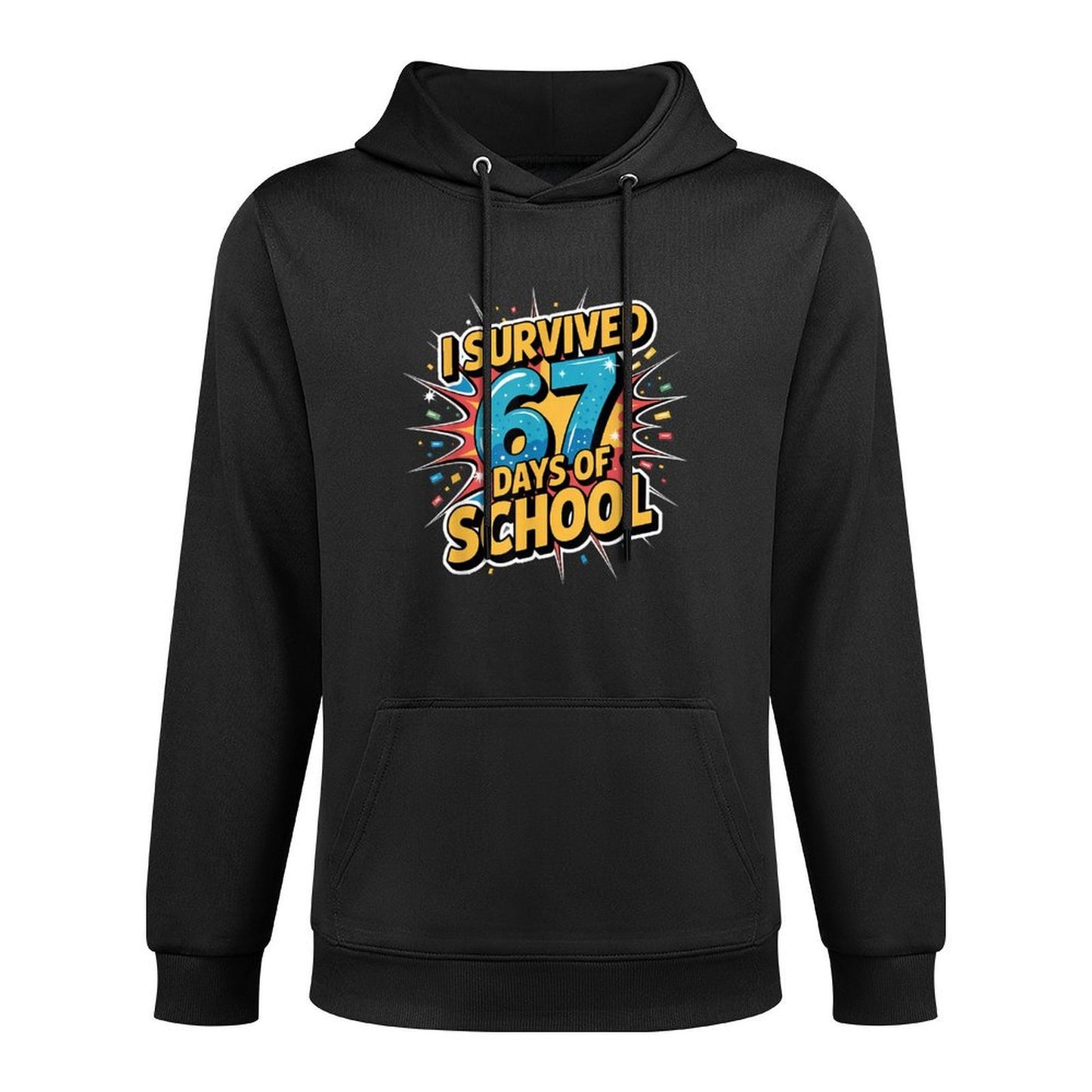 I Survived 67 Days of School Funny 67 Teachers Students Meme Machine Washable Hoodie