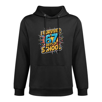 I Survived 67 Days of School Funny 67 Teachers Students Meme Machine Washable Hoodie