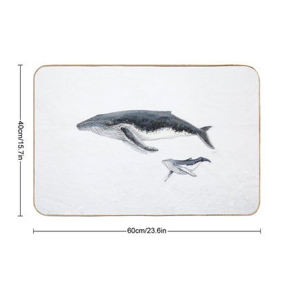Humpback Whale Mother And Baby Whale Megaptera Novaeangliae Bath Mat