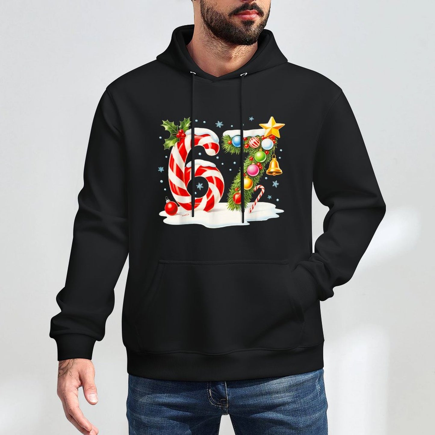 Funny Nice Naughty 6 7 Christmas 67 Meme Xmas Boys Girls Shape Retention Hoodie