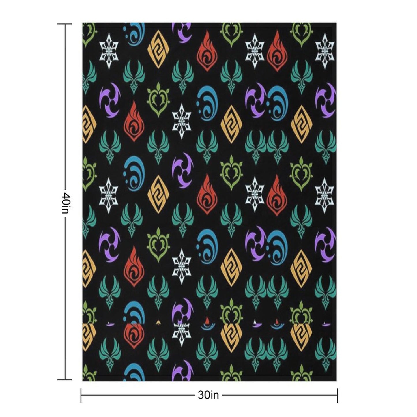Genshin Impact All Elements Throw Blanket