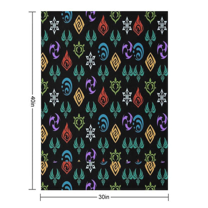 Genshin Impact All Elements Throw Blanket