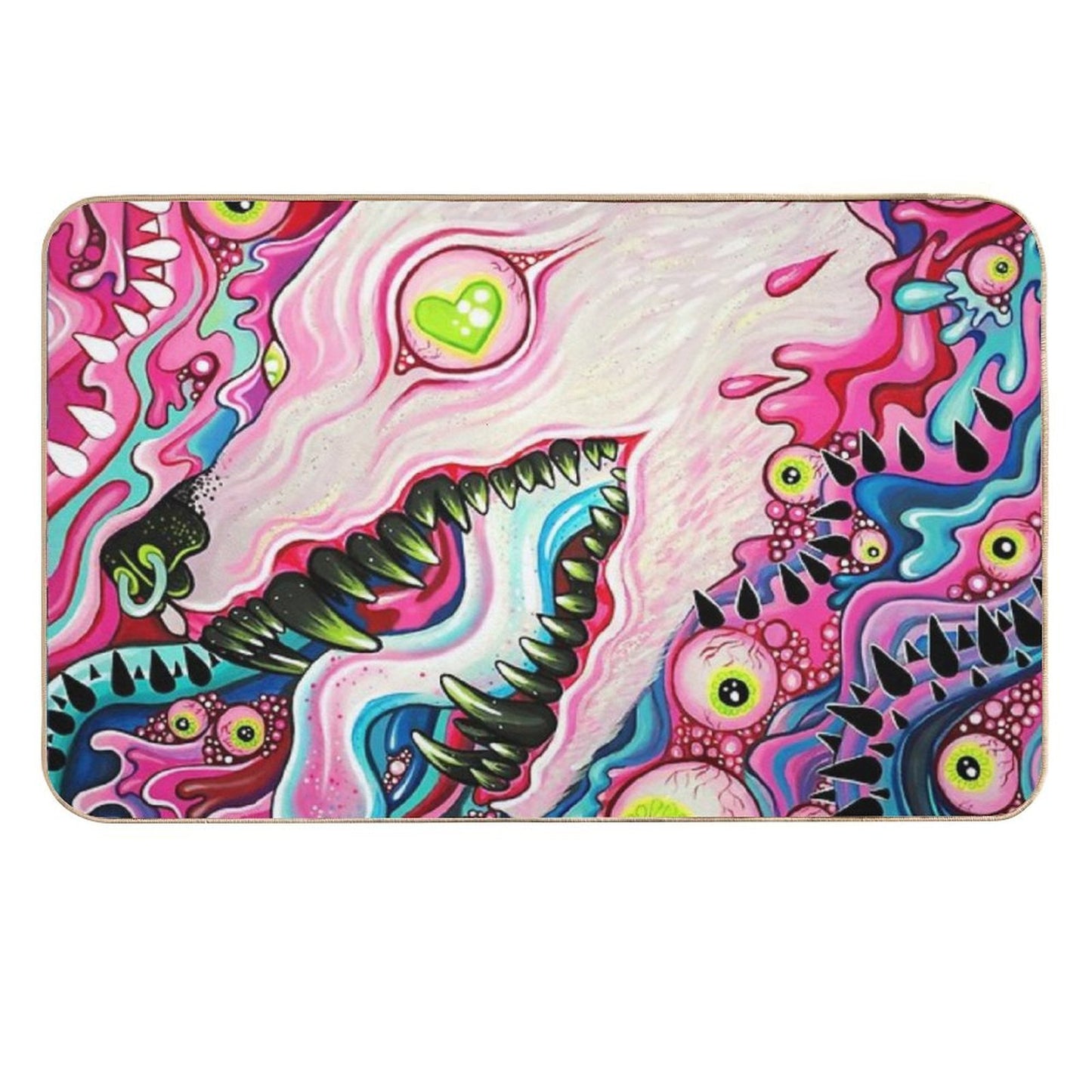 Glitterwolf Acrylic Painting  Long-Lasting Bath Mat