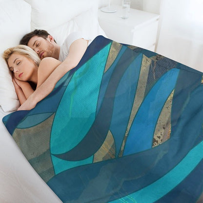 Magical Fantasy Ocean Scene for Wild Open Water Swimming, Deep Sea Divers.  Caroline Laursen Original Throw Blanket