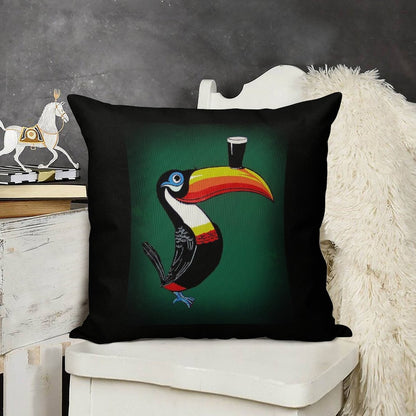 Toucan Linen Throw Pillow Cover