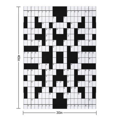 Cool Crossword Pattern Throw Blanket