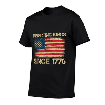 Rejecting Kings Since 1776 American Vintage  Trendy Pattern T-Shirt