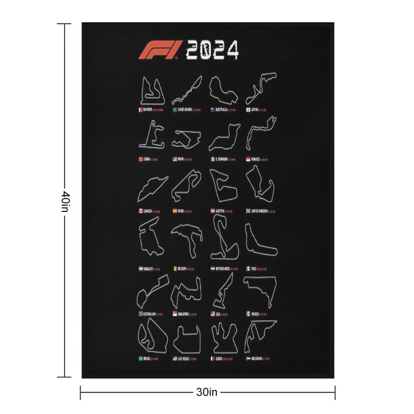 F1 Circuits Throw Blanket