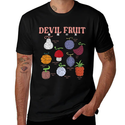 One Piece Anime Devil Fruit Varieties Illustration  Relaxed-fit T-Shirt