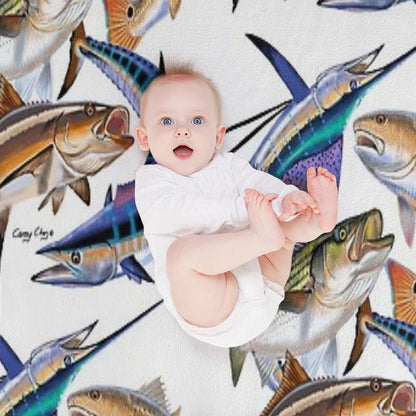 Gamefish Collage Throw Blanket