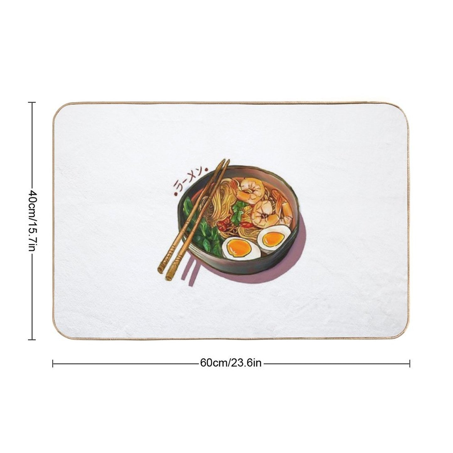 Japanses Ramen Noodles Bowl Bath Mat