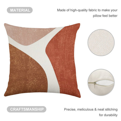 Terracotta Art Print 2 - Terracotta Abstract - Modern, Minimal, Contemporary Abstract - Brown, Beige Linen Throw Pillow Cover