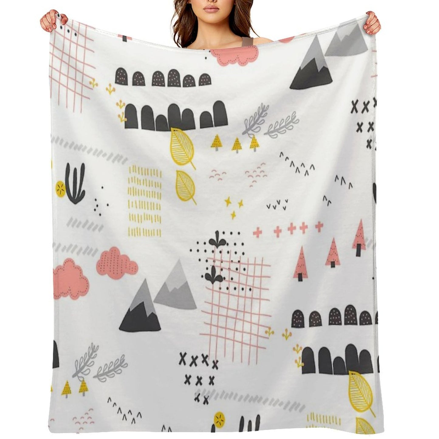 Scandinavian Landscape Throw Blanket