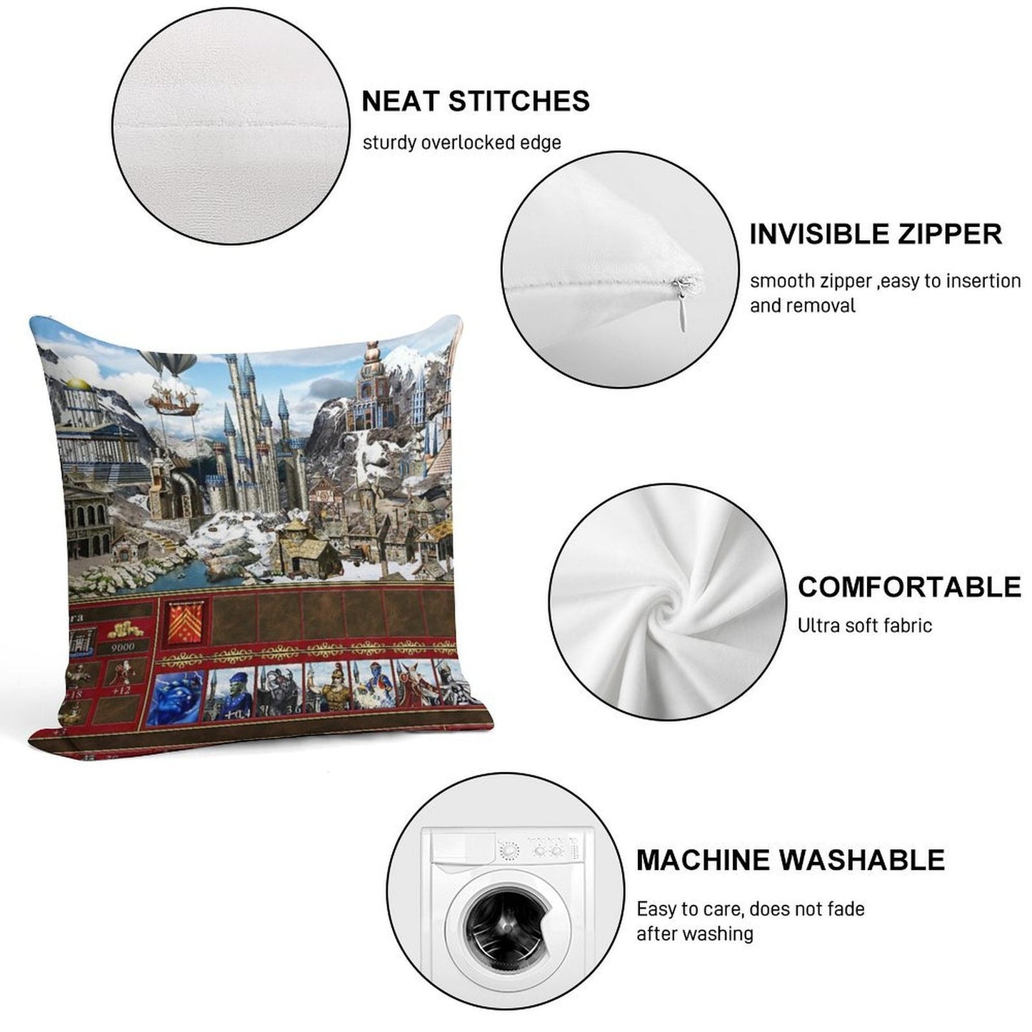 Heroes of Might & Magic 3 Tower Soft Luxury Feel Throw Pillow