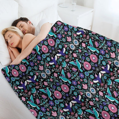 Hummingbird Garden 2 Throw Blanket