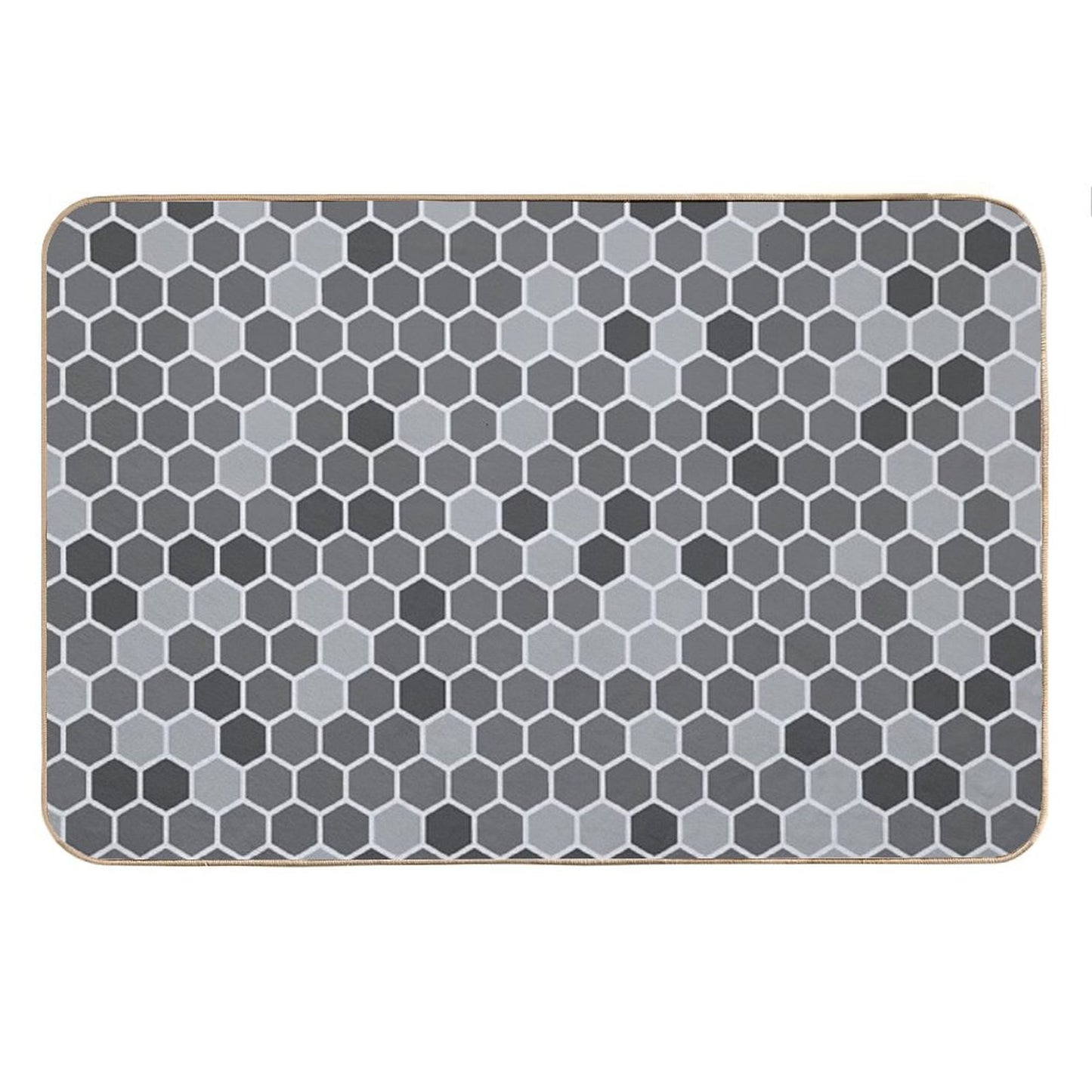 Grey Hexagon Bath Mat