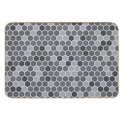 Grey Hexagon Bath Mat
