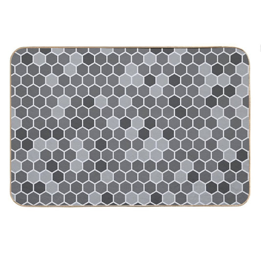 Grey Hexagon Bath Mat