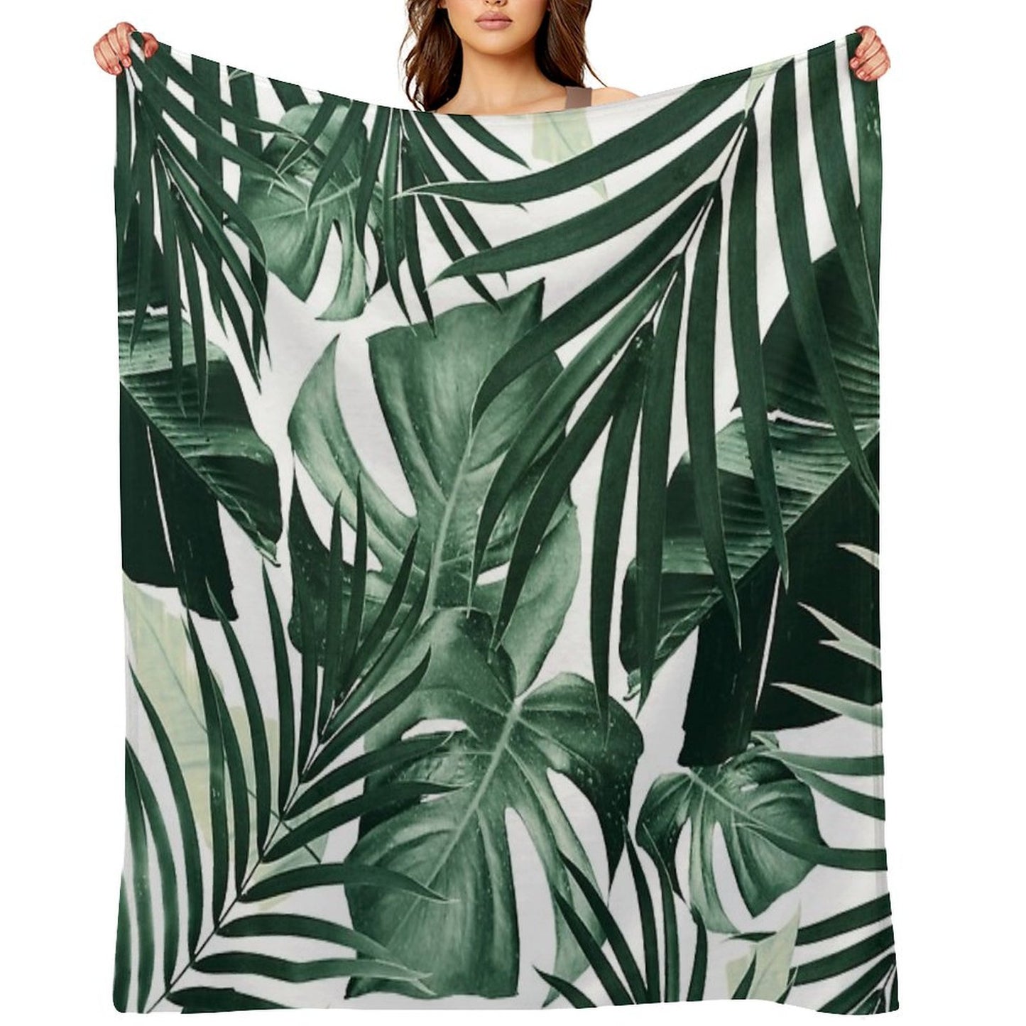Tropical Jungle Leaves Pattern #4 #tropical #decor #art Throw Blanket