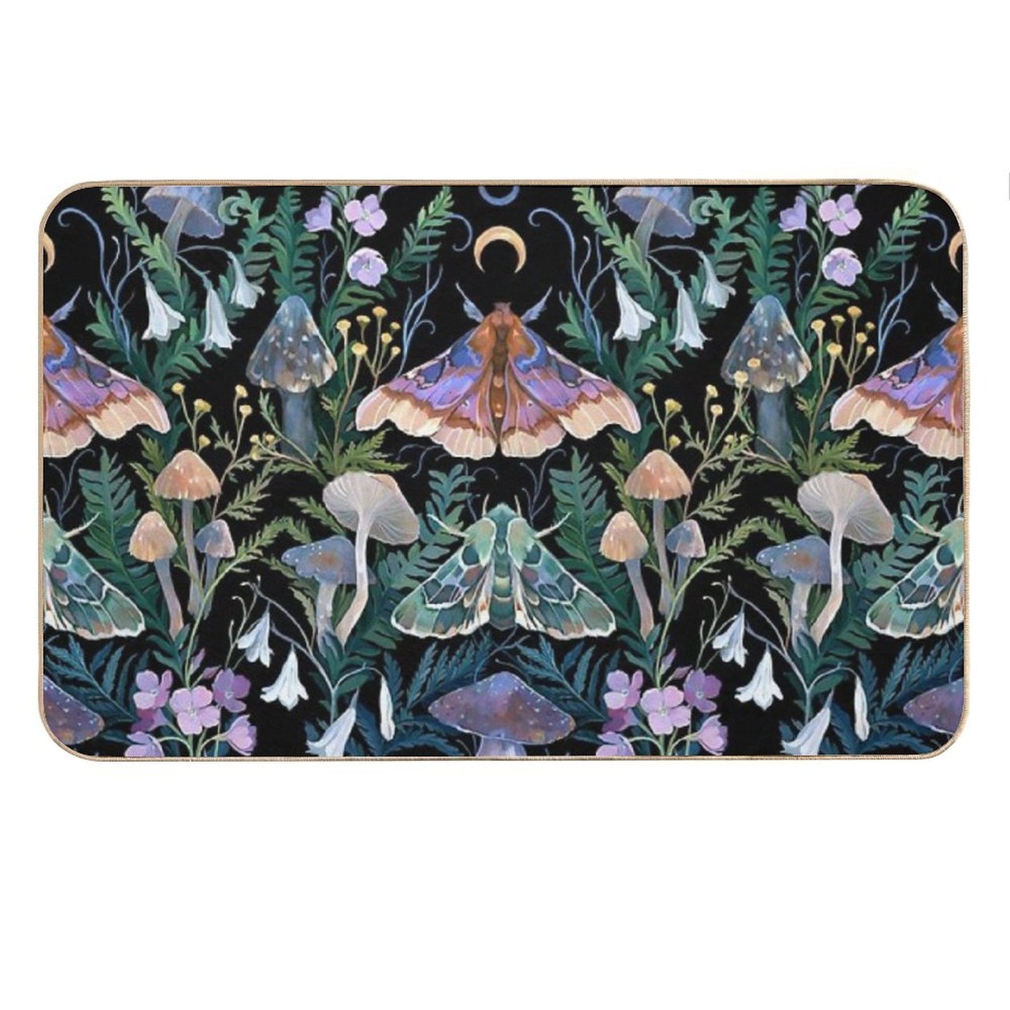 Sphinx Moth Mushroom Bath Mat