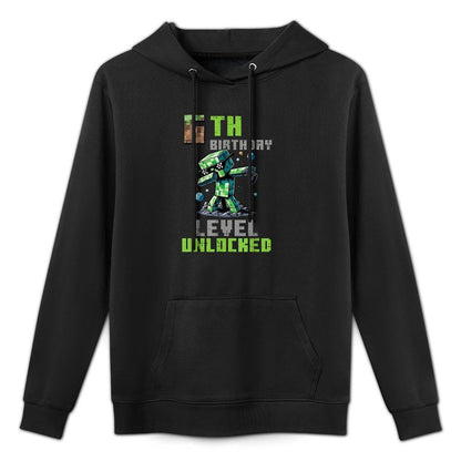 6th Birthday Level Unlocked Pixel Dab 6 Bday Gamer Boys Kids All-Day Comfort Hoodie