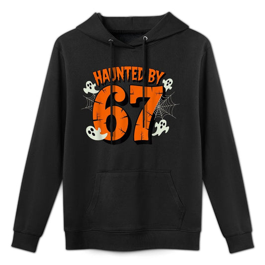 Haunted by 67 Halloween Funny 67 Meme Six Seven Ghost Layering Staple Hoodie