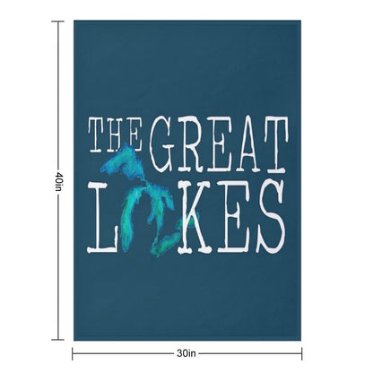The Great Lakes Watercolor Lakes Throw Blanket