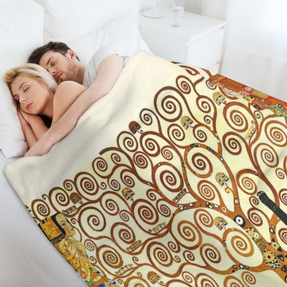 HD The Tree of Life, 1905 by Gustav Klimt - HIGH DEFINITION Throw Blanket