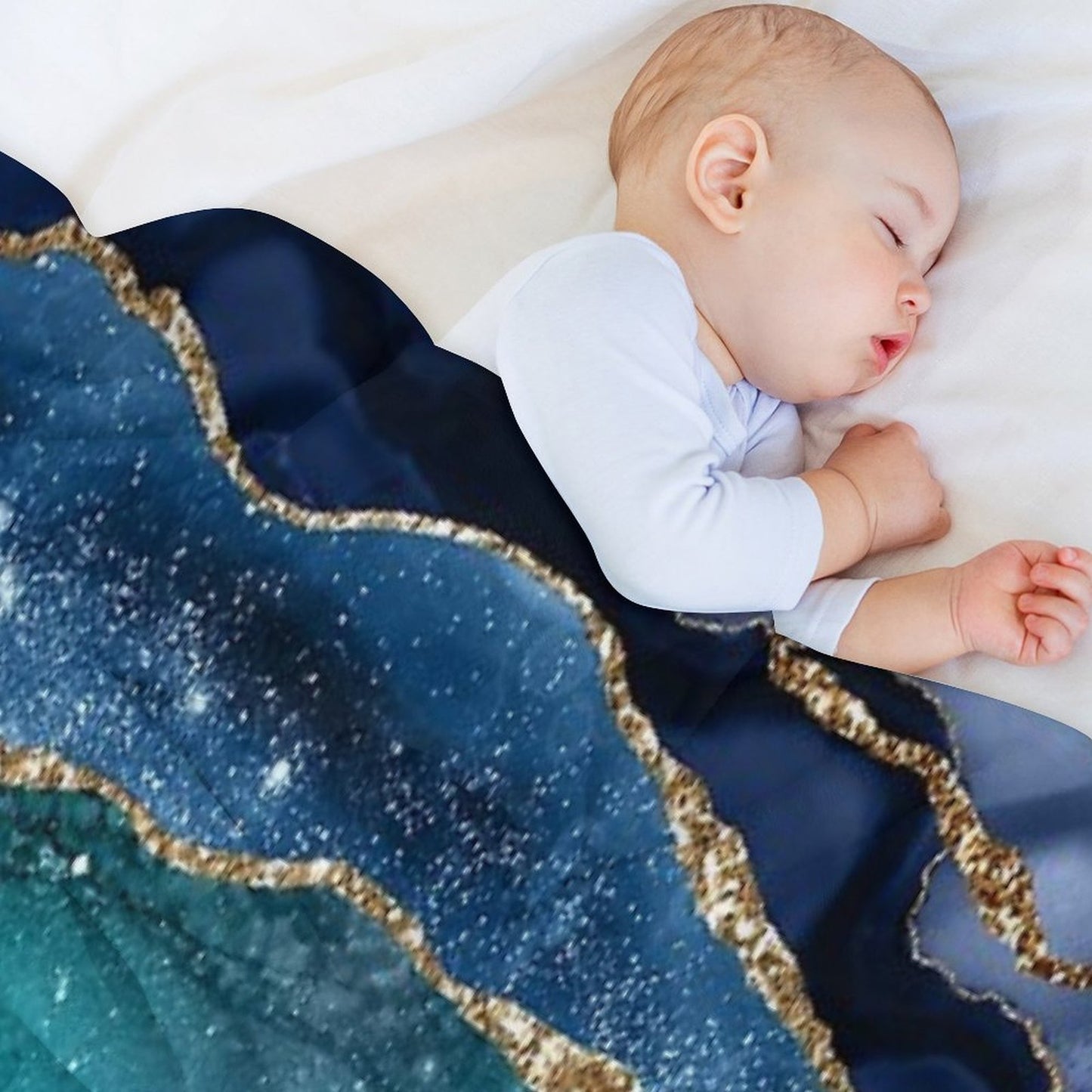 Glamour Milky Way Faux Marble Galaxy Throw Blanket