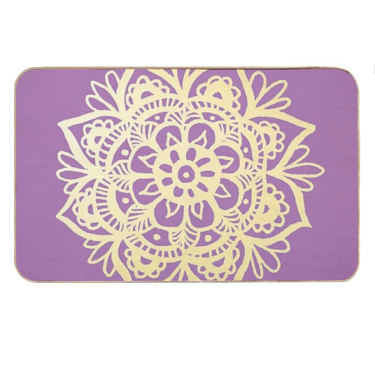 Purple And Gold Mandala Bath Mat
