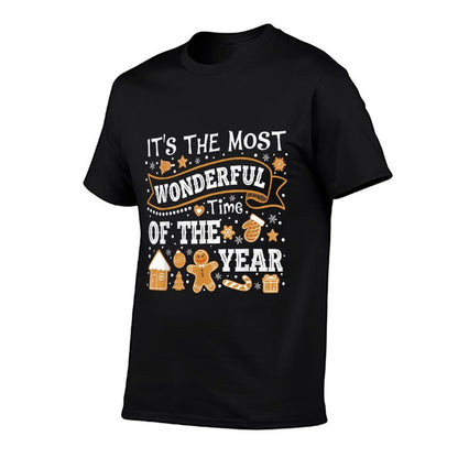 Its The Most Wonderful Time of Year Christmas Gingerbread  Polyester Blend T-Shirt