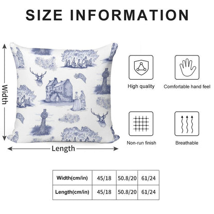 Highlander Toile in Blue Soft Warmth Comfort Throw Pillow