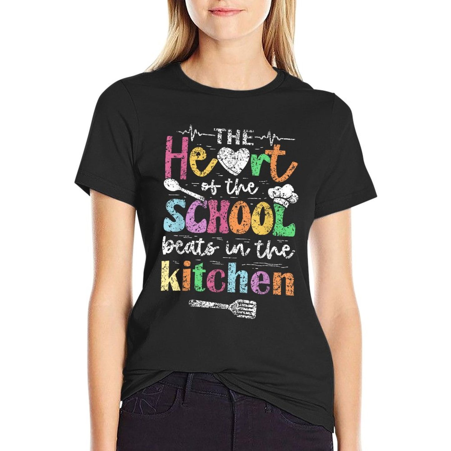 The Heart Of The School Beats In The Kitchen Lunch Lady T-Shirt