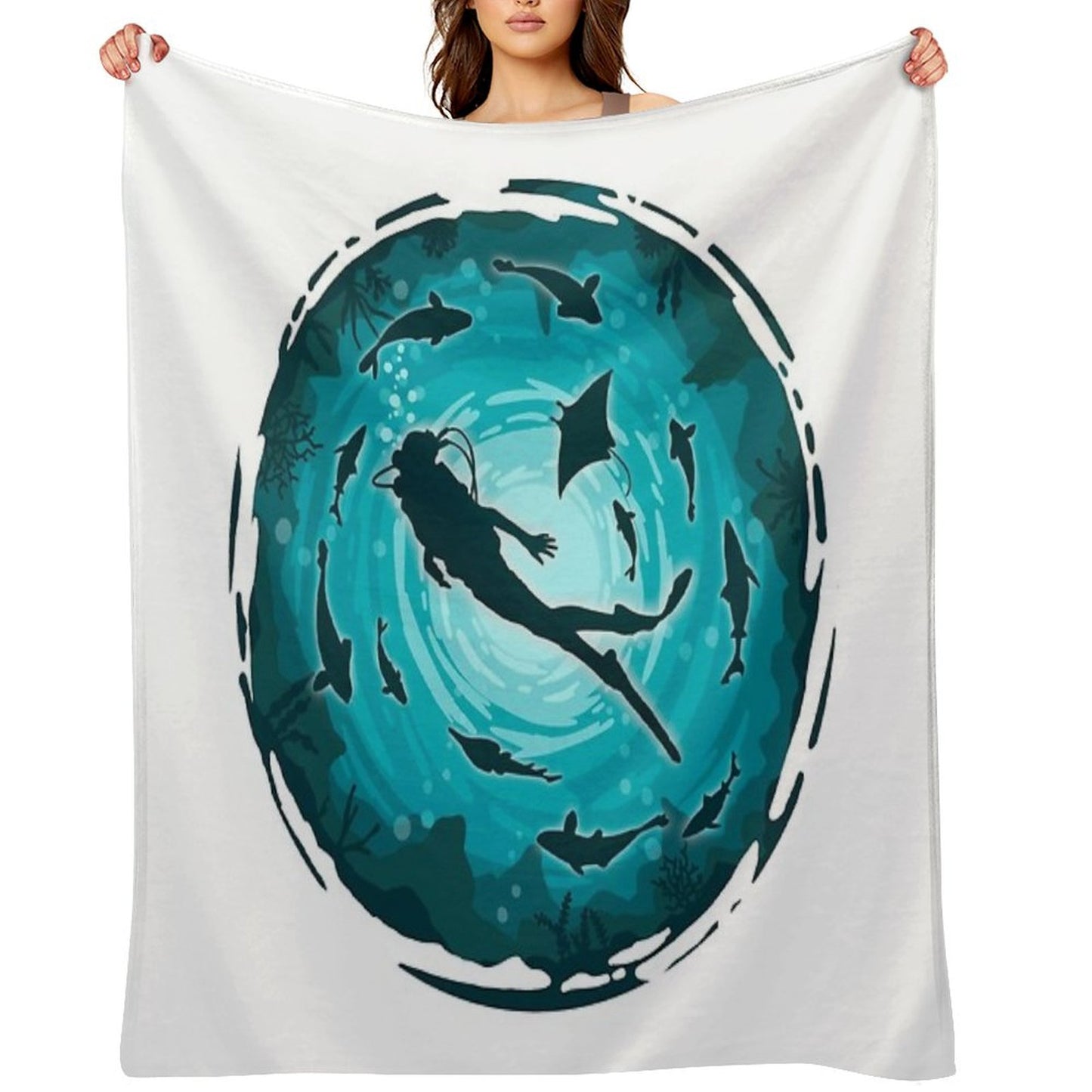 Scuba Diver Throw Blanket