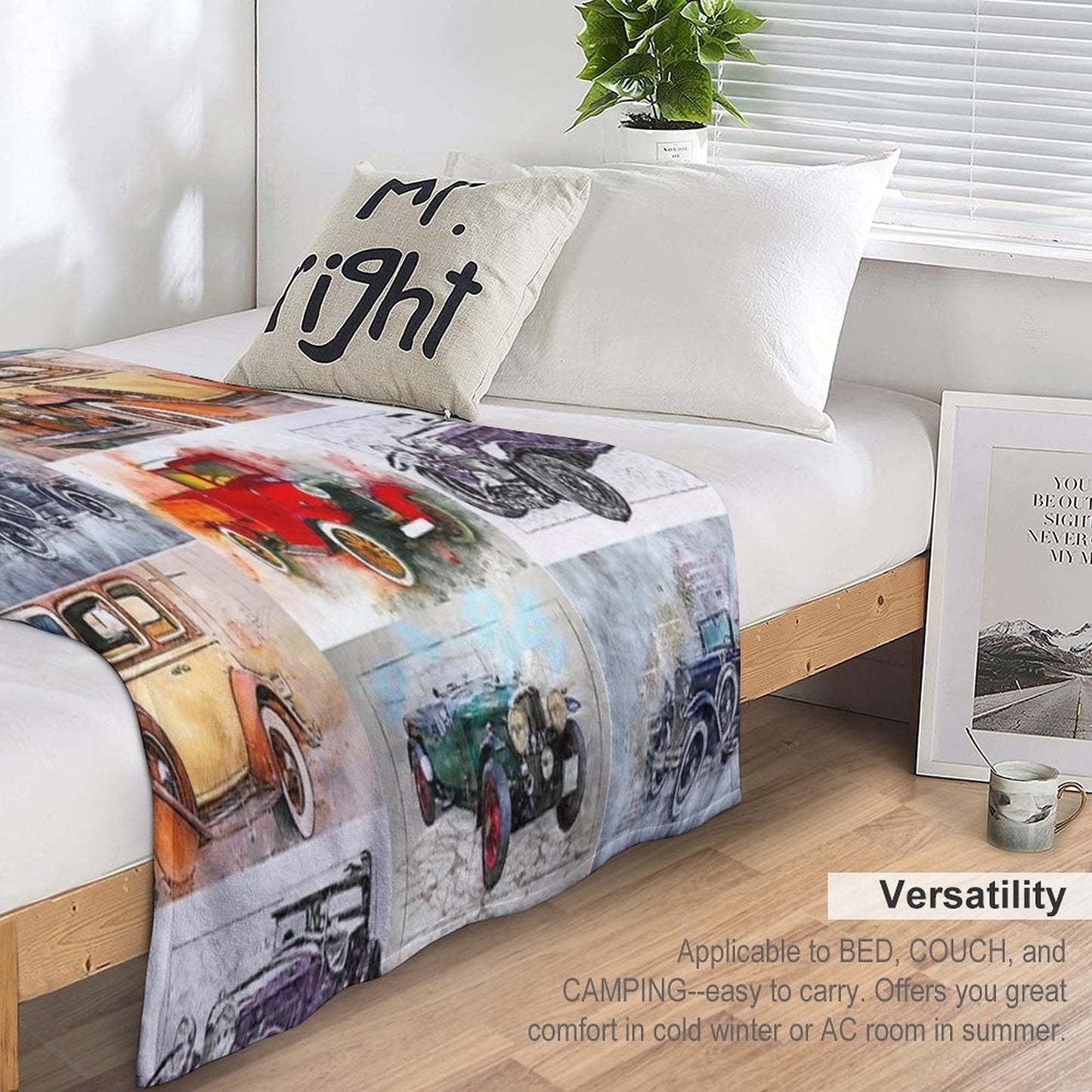 Classic Vintage Cars Montage #4 Throw Blanket