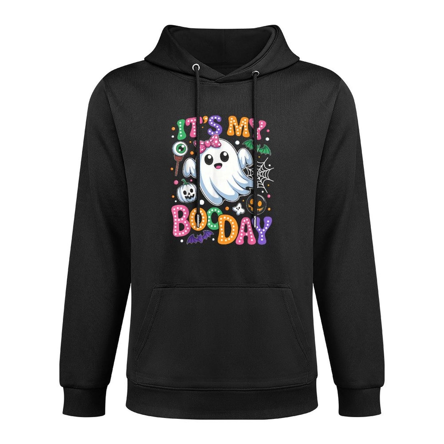 Groovy Its My Boo Day Cute Halloween Birthday Ghost Pink Bow Breathable Fabric Hoodie