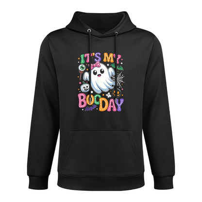 Groovy Its My Boo Day Cute Halloween Birthday Ghost Pink Bow Breathable Fabric Hoodie