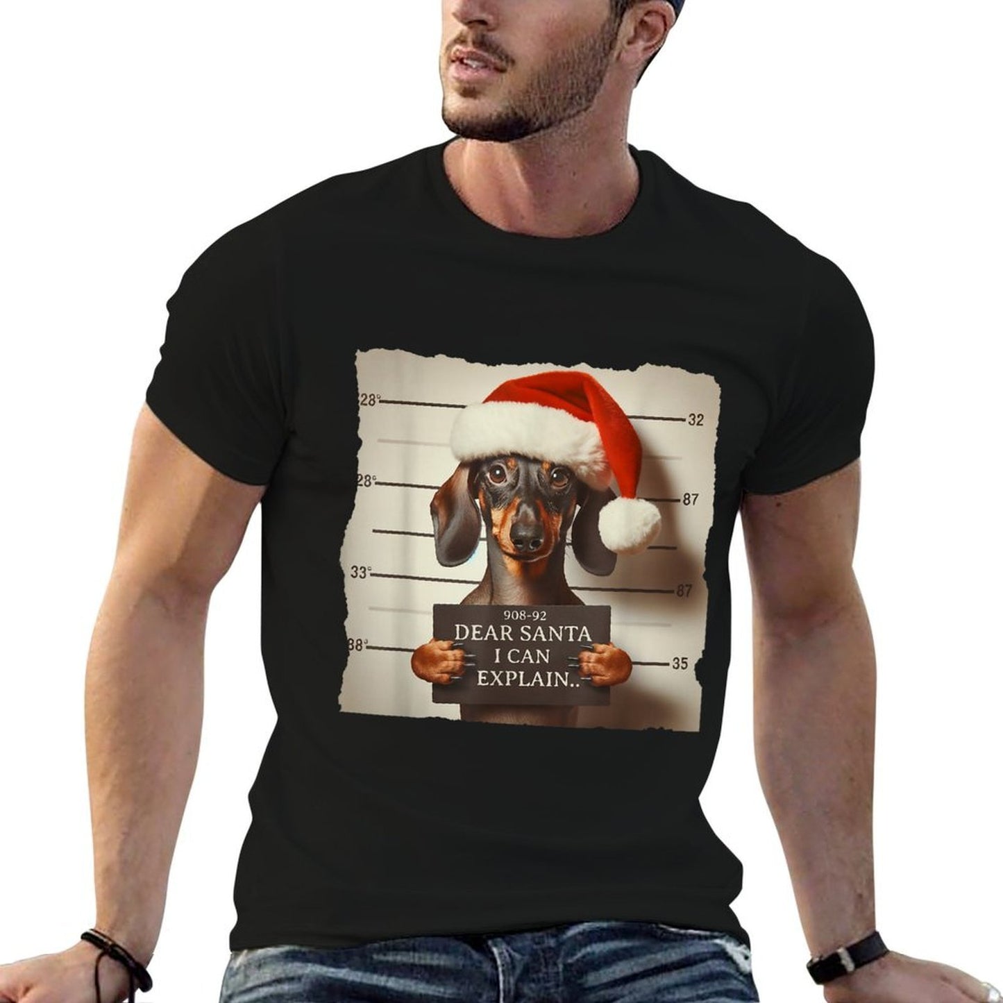 Funny Dachshund Christmas Dear Santa I Can Explain Weiner  Vintage-inspired T-Shirt